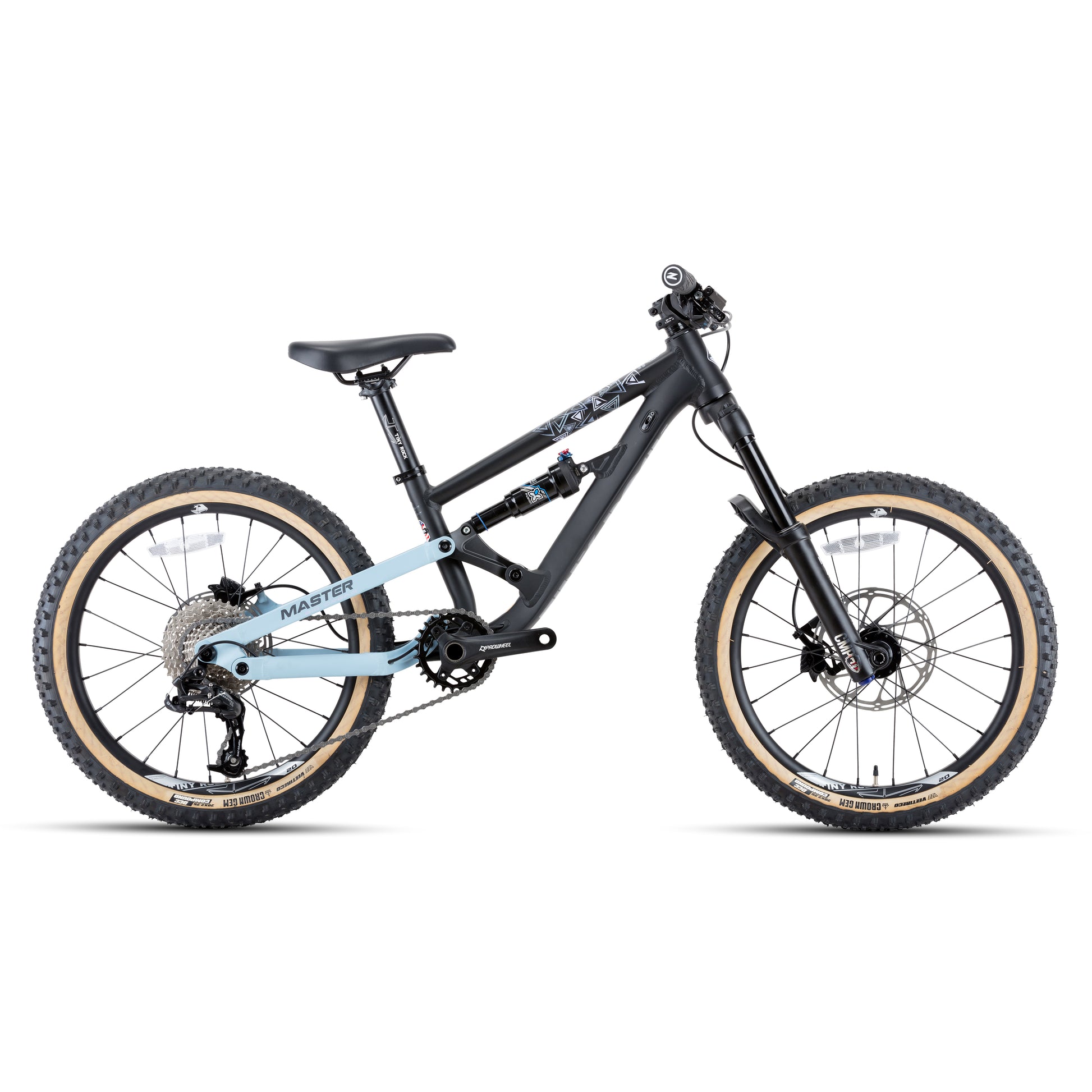 20" Master Enduro Bike with Aluminum Frame, designed for tough mountain trails.