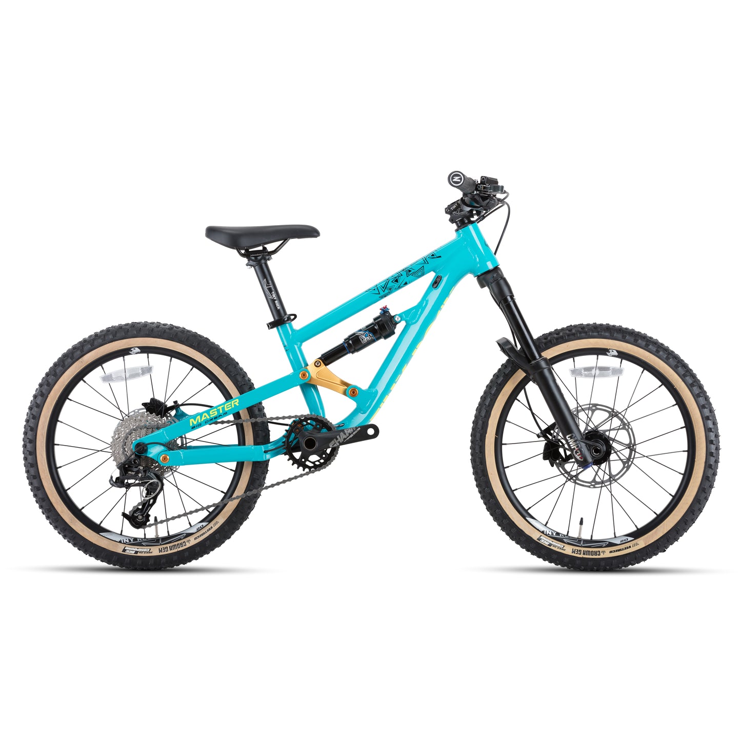 20" Master Enduro Bike with aluminum frame, designed for challenging trails and optimal performance.