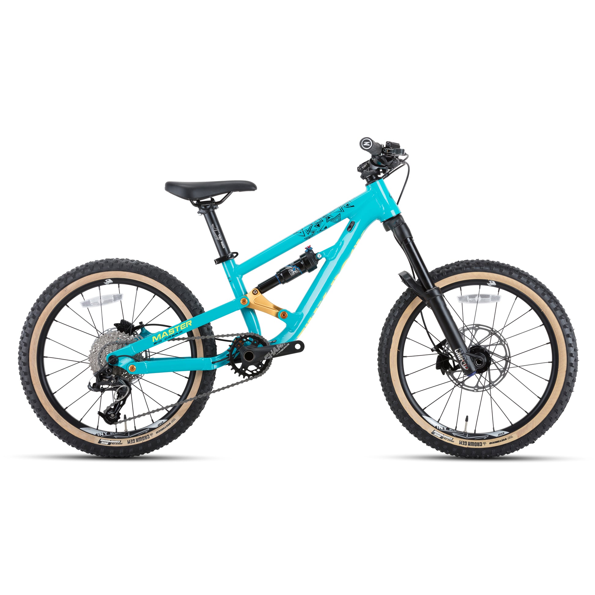 20" Master Enduro Bike with aluminum frame, designed for challenging trails and optimal performance.