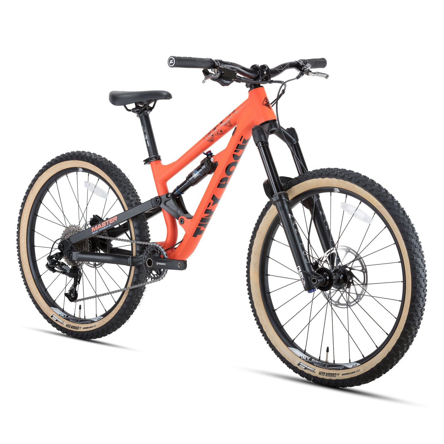 Hochwertiges 24" Tiny Rock Enduro Bike für Kinder, ideal für All Mountain Trails und anspruchsvolle Fahrten.