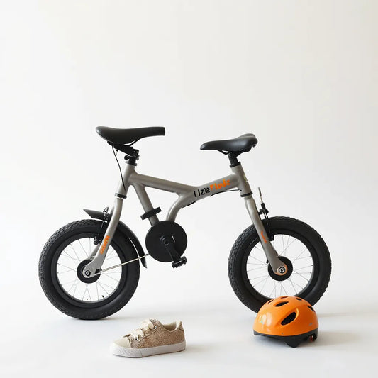 Ergonomisches Balance Bike mit Fokus auf verstellbarem Sattel und komfortablen Griffen, auf hellem Hintergrund